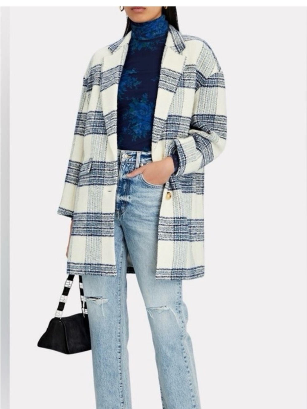 Intermix Agnes Wool Plaid Coat